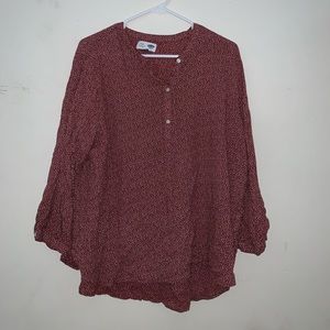 Old navy Patterned maroon blouse